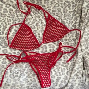 Fahrenheit red mesh bikini